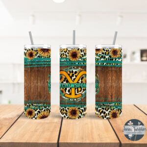 YS Sunflower and Leopard 20oz Tumbler