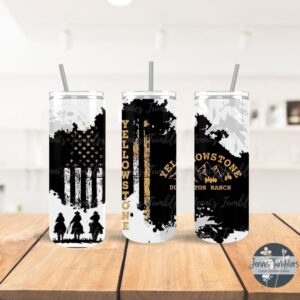 YS American Flag and Mountains 20oz Tumbler