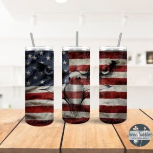 Eagle in American Flag 20oz Tumbler