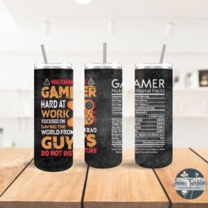 Gamer Nutritional Facts 20 oz Tumbler