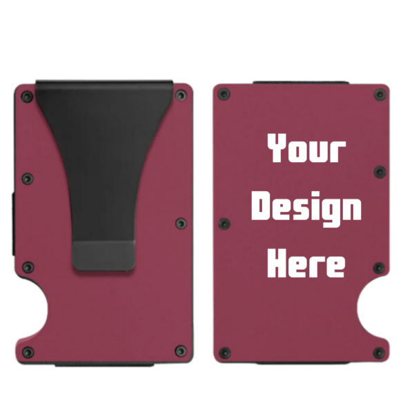 Personalized Laser Engraving Metal Wallet with Money Clip - Image 2