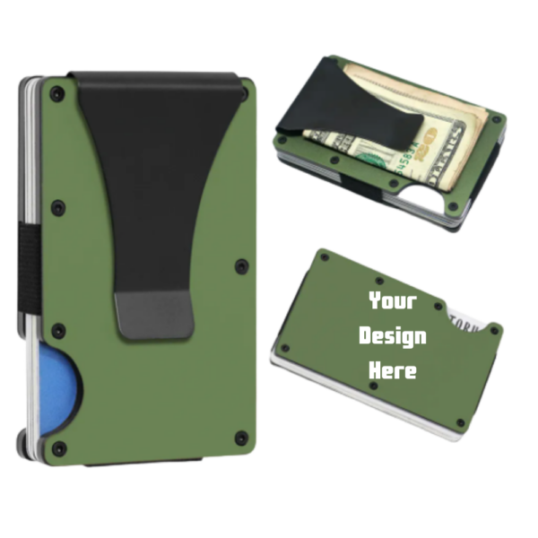 Personalized Laser Engraving Metal Wallet with Money Clip